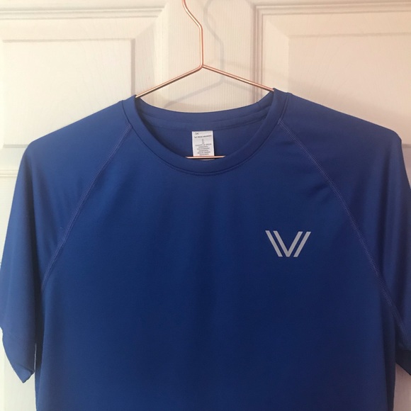 Peak Velocity Blue Short Sleeve Workout Shirt Mens Small S - Picture 3 of 12